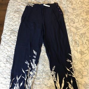 Vintage High Waisted Floral Lightweight Pants